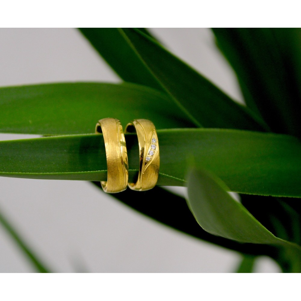 Pair of Rings Bands in Steel Smooth...