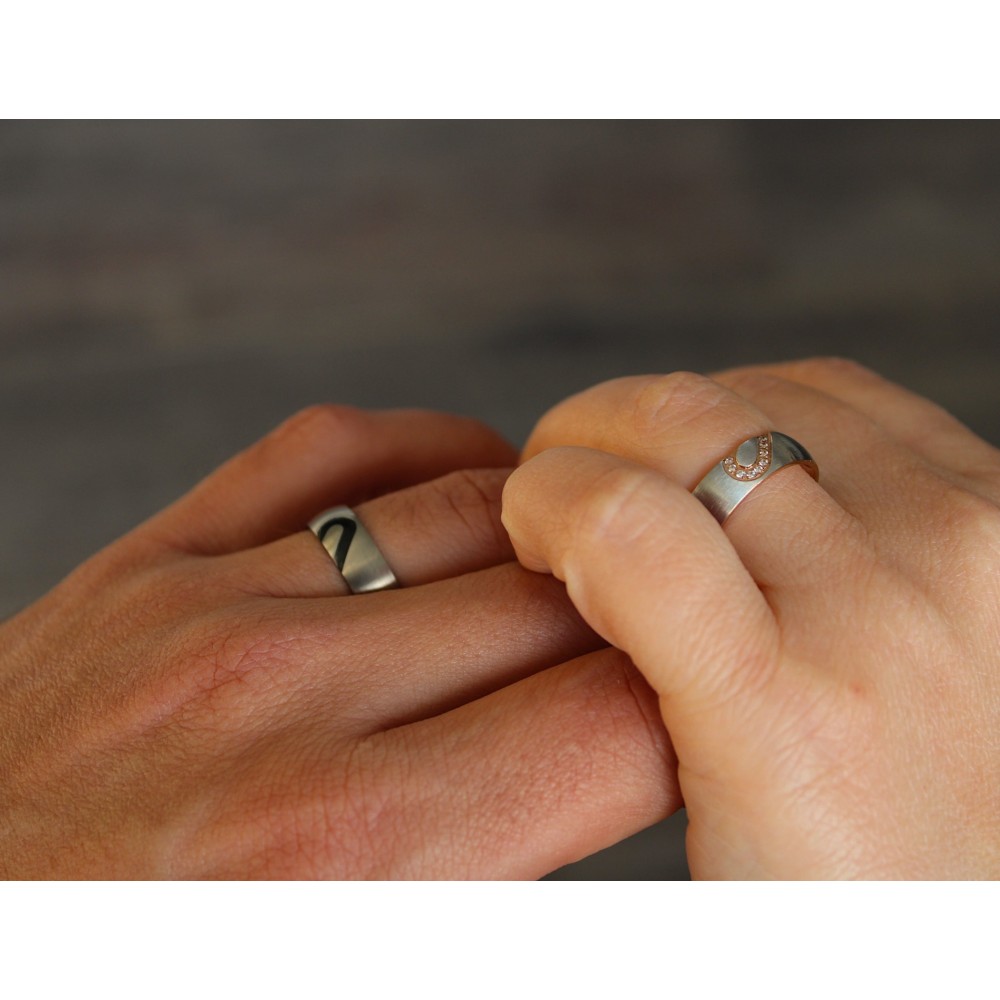 Pair of Satin Finish Rings with...