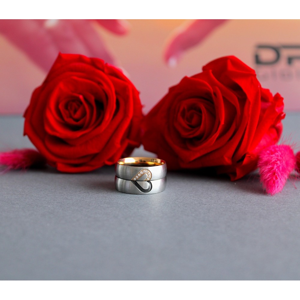 Pair of Satin Finish Rings with...