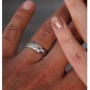 Pair of Wedding Rings Bands 925 Silver Engravings Men Women