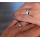 Pair of Wedding Rings Bands 925 Silver Engravings Men Women