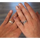 Pair of Wedding Rings Bands 925 Silver Engravings Men Women