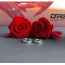 Pair of Wedding Rings Bands 925 Silver Engravings Men Women