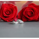 Couple of Engagement Rings in 925 Silver with Engravings of Name and Date.