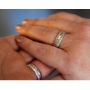 Couple of Engagement Rings in 925 Silver with Engravings of Name and Date.