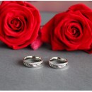 Couple of Engagement Rings in 925 Silver with Engravings of Name and Date.