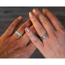 Couple Engagement Rings Wedding Bands Silver 925