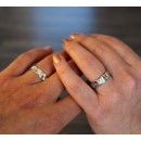 Couple Engagement Rings Wedding Bands Silver 925