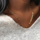 Collana a Graffette Oro in Acciaio Donna Catena Girocollo Sottile