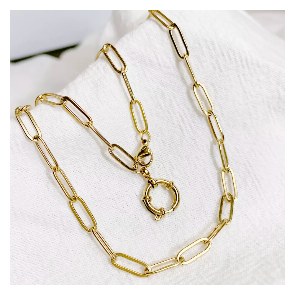 Gold choker in stainless steel for...