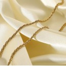 Gold Women's Necklace in Steel with Thin Faceted Chain