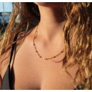 Gold Collar Choker Steel Bead Necklace Simple Beaded Beads