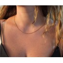 Gold Choker Necklace with Simple Singapore Steel Chain