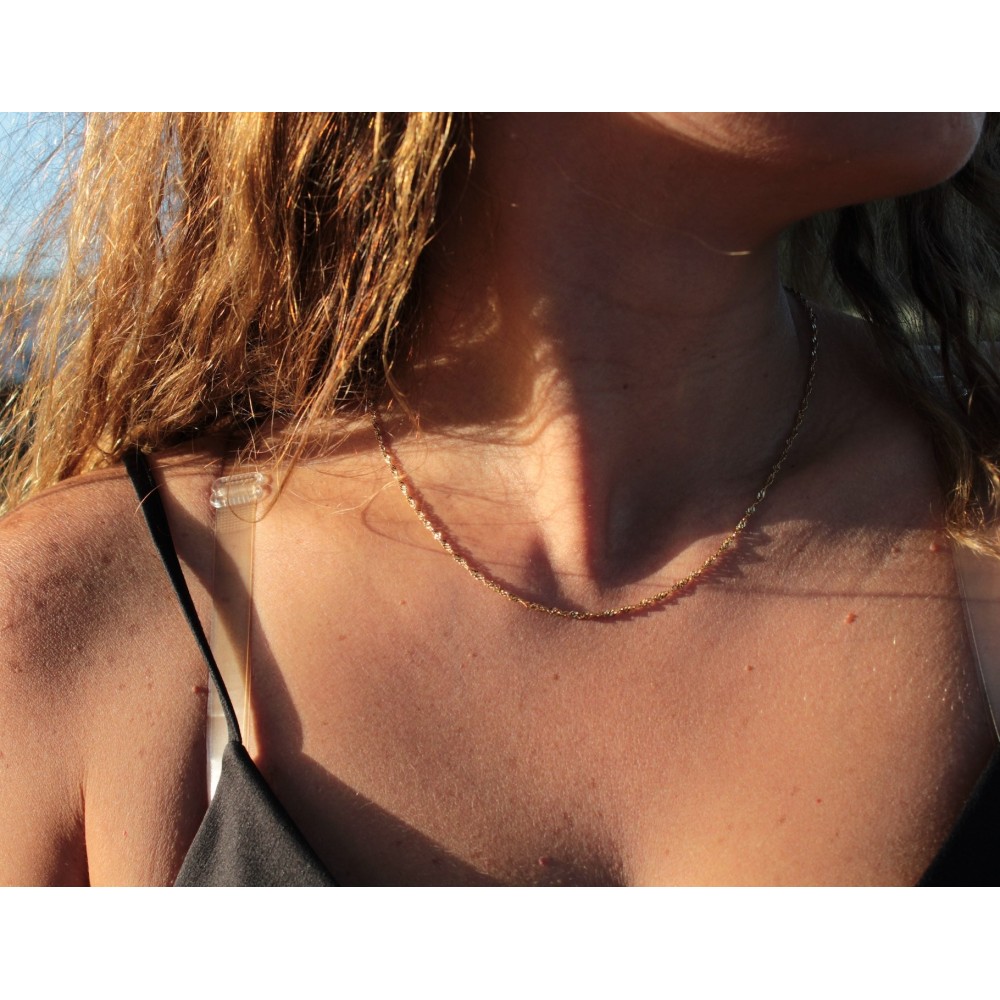 Gold Choker Necklace with Simple...