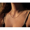 Gold Choker Necklace with Simple Singapore Steel Chain