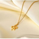Women's Gold Snake Pendant Necklace with Simple Steel Chain