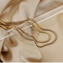 Collana Oro Donna Doppio Filo Catena Snake tonda piatta Acciaio