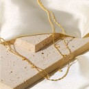 Collana Oro Donna Doppio Filo a Palline Forzatina ondulata Acciaio