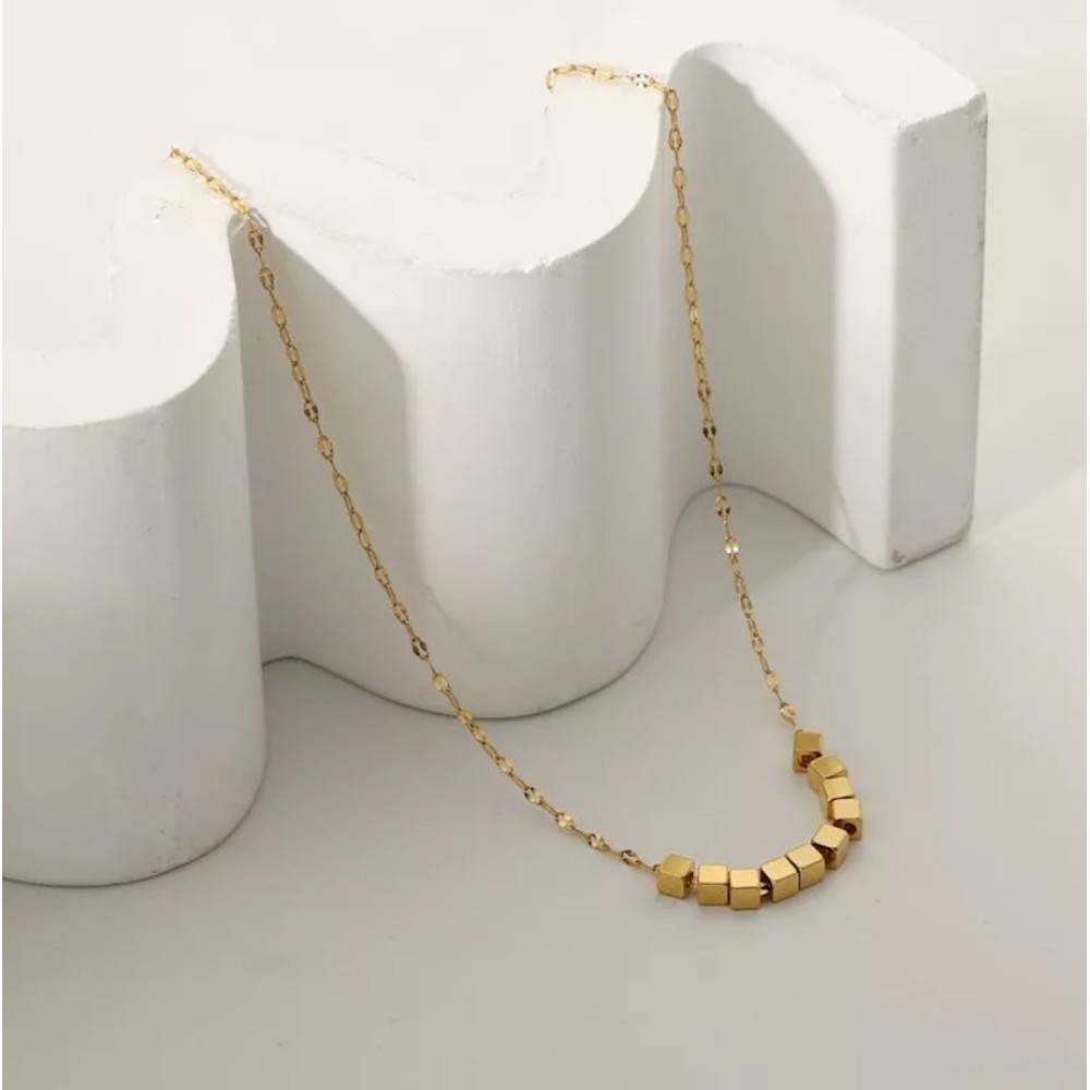 Gold Steel Necklace for Women with a...