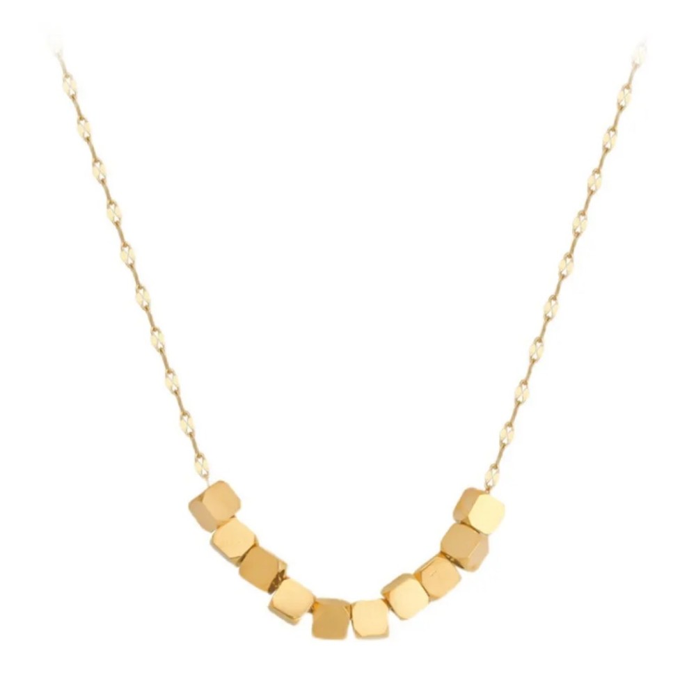 Gold Steel Necklace for Women with a...