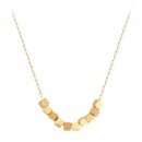 Gold Steel Necklace for Women with a Wavy Flat Curb Chain Slim Choker