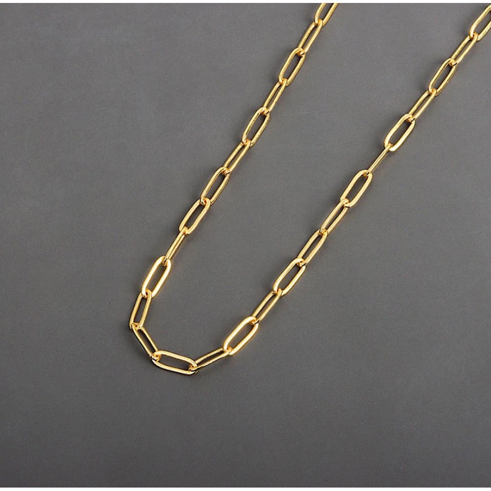 Gold Staple Necklace in Steel Women's...