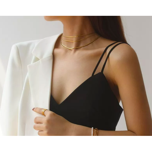 Gold Women's Necklace, Flat... 2