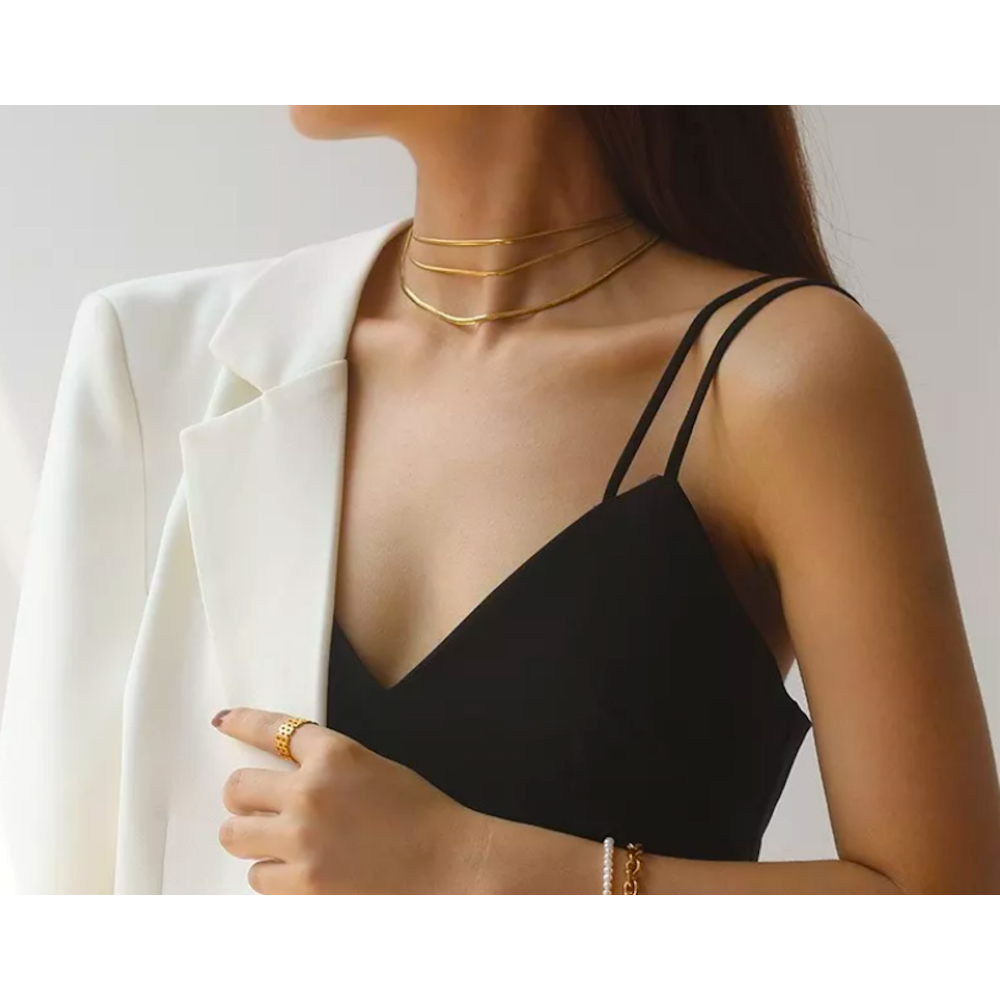 Collana Oro Donna Catena Snake piatta...