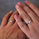 Couple of 925% Silver Engagement Rings