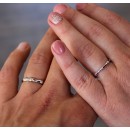 Couple of adjustable 925% silver rings for men and women