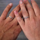 Pair of 925 Silver Wedding Rings with Engravings