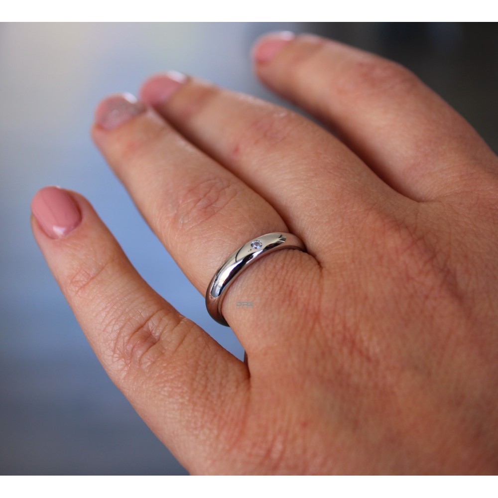 Pair of 925 Silver Wedding Rings with...