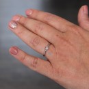 Couple of Adjustable Silver Rings for Men and Women with Heart-Shaped Zirconia