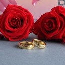 Steel and Gold Engagement Rings with Engraving