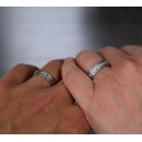Pair of Steel Engagement Rings with Engraving