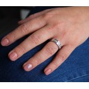 Pair of Steel Engagement Rings with Engraving