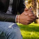 Men Women Bracelet White Pearls Hard Stones and 925% Silver