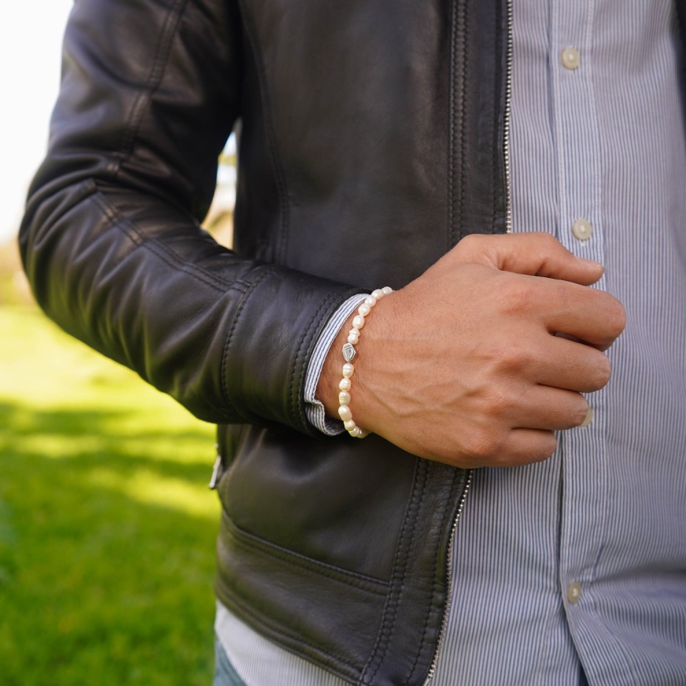 bracciale perle bianche