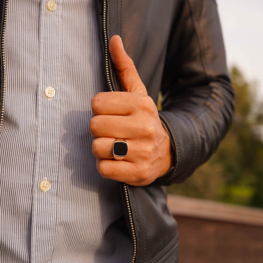 Men's Silver Ring 925% with Square...