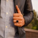 Men's Silver Ring 925% with Square Engraving