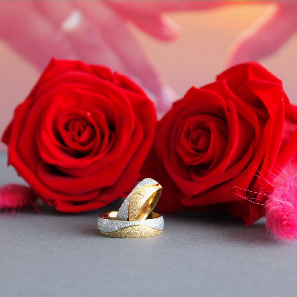 Couple Rings Steel and Gold Bands for...