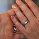 Couple of Engagement Rings, Steel Wedding Bands for Men and Women, Engravings