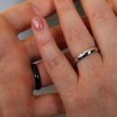 Simple steel wedding bands, silver and black with engraving