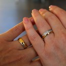 Couple Rings Bands Steel His and Hers Gold and Silver