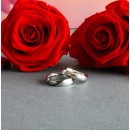 Couple of steel rings, half heart engraving.