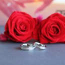 Couple of Engagement Rings in Steel with Engraving