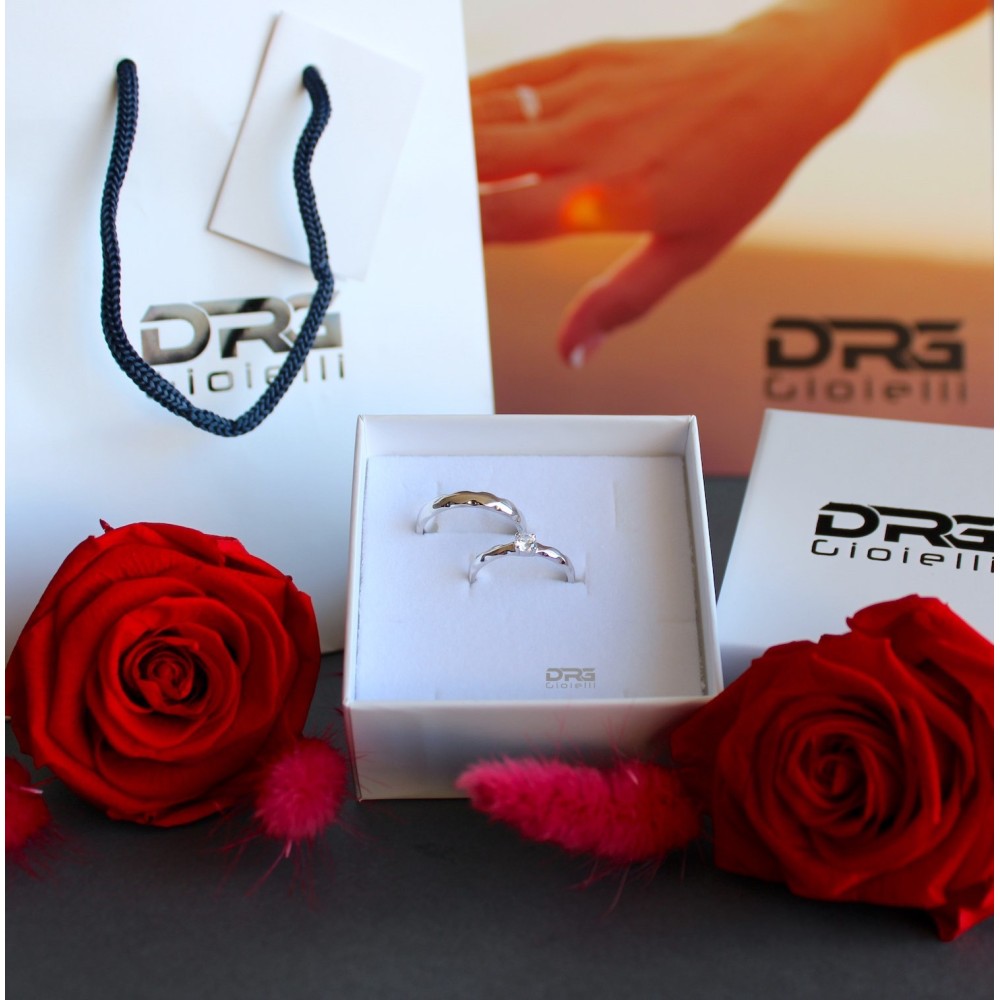 Coppia Fedine Argento Uomo Donna...