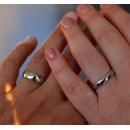 Pair of Stainless Steel Engagement Rings with Engravings