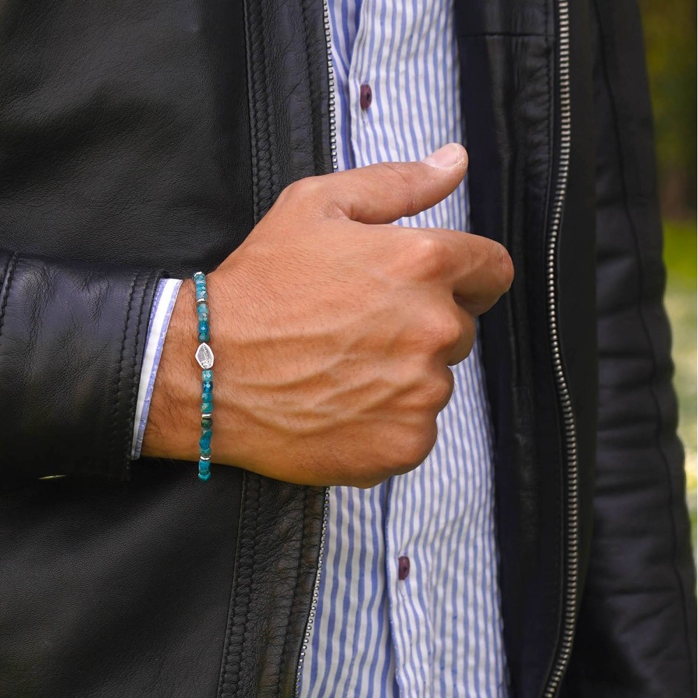 bracciale pietre cubi azzurre