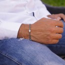 4mm Beaded Bracelet Unisex Turquoise Hematite Hard Stones 925 Silver